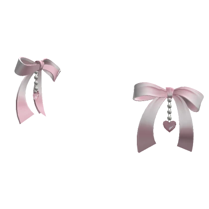 pink princess pearl satin ribbon earrings