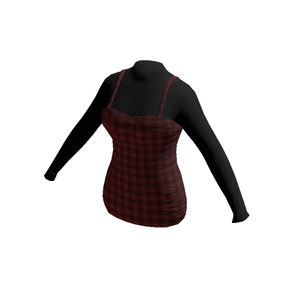 Red Checkered Dress w/ Long Sleeve