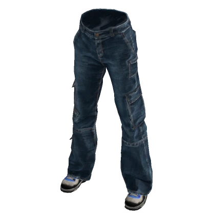 Urban Dark Wash baggy low Cargo Jeans