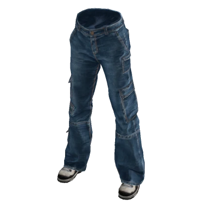 Urban Medium Wash baggy low Cargo Jeans