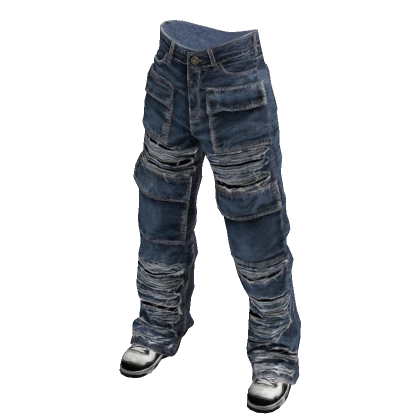 Urban Dark Wash ripped cargo jeans