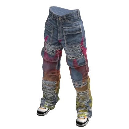 Urban Flame ripped cargo jeans