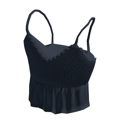 MANGO Dark Ruffles Top