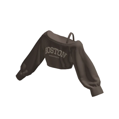 Boston Off Shoulder Oversized Shirt Cropped