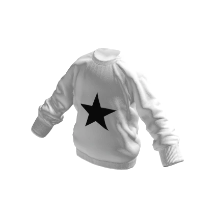 White & Black Star Sweater