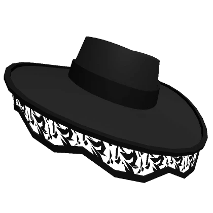 Wide Brim Black Lace Hat