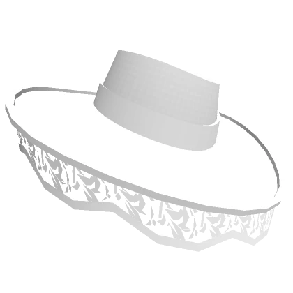 Wide Brim White Lace Hat