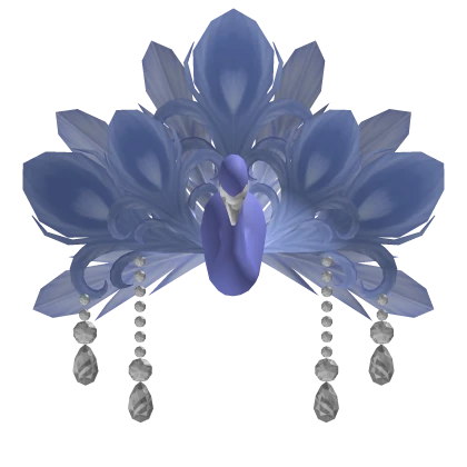Jeweled Swan Headress in Blue