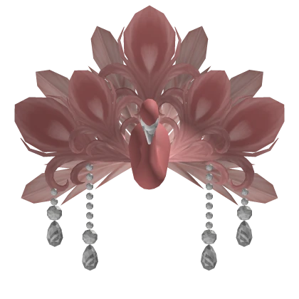 Jeweled Swan Headress in Light Pink