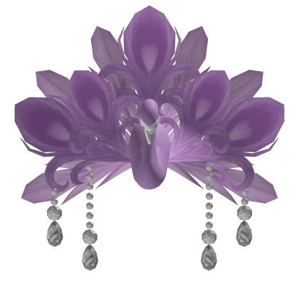 Jeweled Swan Headress in Purple