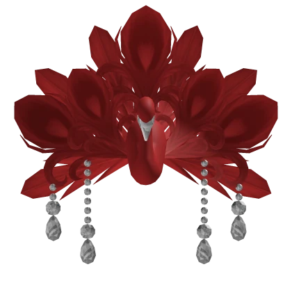 Jeweled Swan Headress in Red