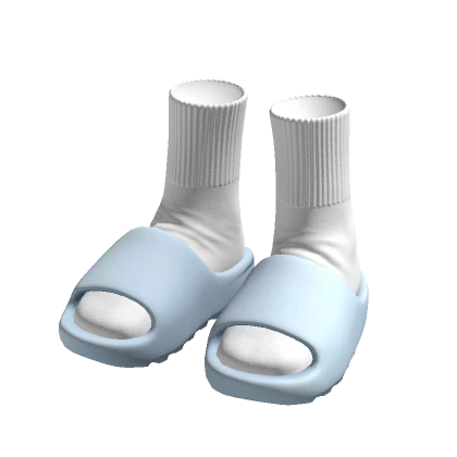 Blue Pastel Ye Slides Socks Slippers Shoes Warmers