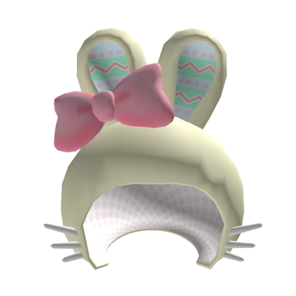 Easter multi pastel spring bunny kitty hood ribbon