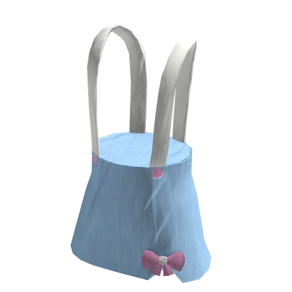 kawaii bunny overall skirt blue and pink