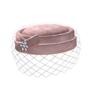 Chic 50's Hat w/ Veil in Pink