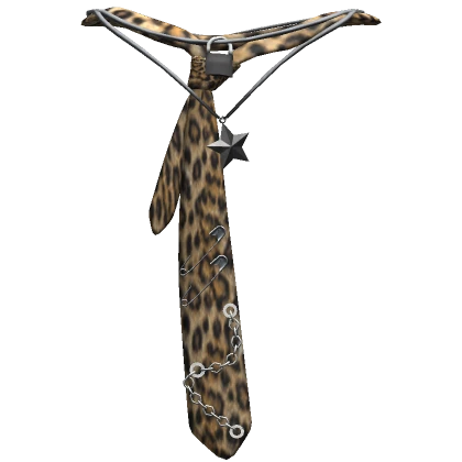 Grunge Y2K Neck Tie Layered Necklace 1.0 (Leopard)