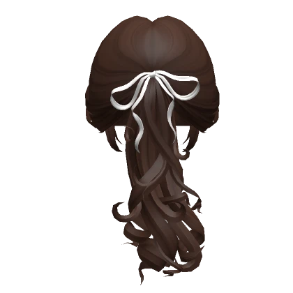 Brown Windswept Curly Ponytail