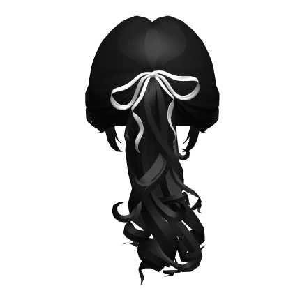 Black Windswept Curly Ponytail
