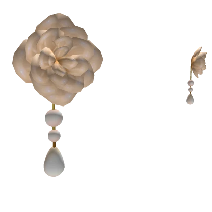 Pearl Rose Earrings - Gold