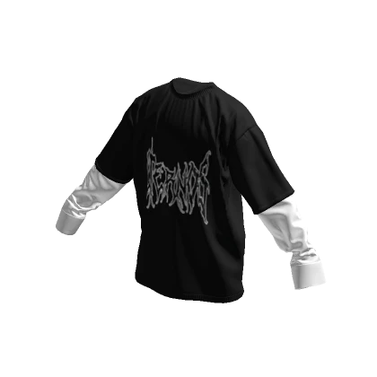 Eternos Outline Y2K Layered Shirt w/ White Sleeves