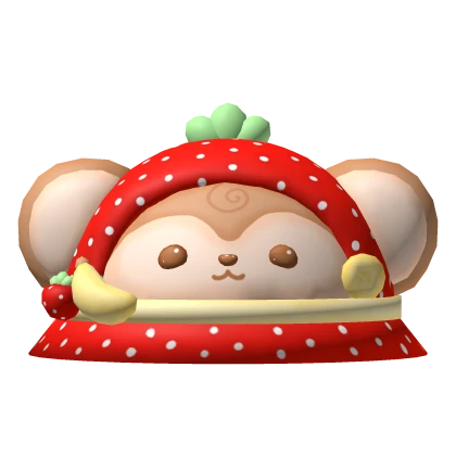 Red strawberry monkey hat