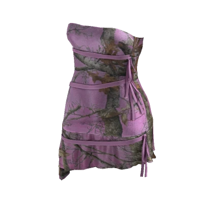 Y2K Ribbon Dress (forest pink)