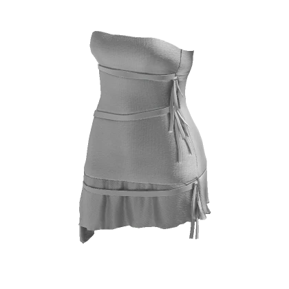 Y2K Ribbon Dress (White)