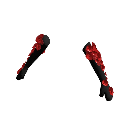 Rose Gloves (Black Red)
