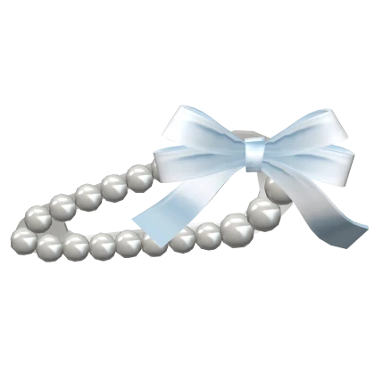 blue princess pearl satin ribbon barrette clips