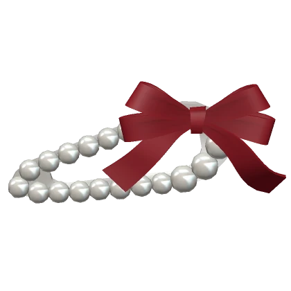 red princess pearl satin ribbon barrette clips