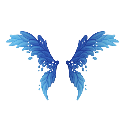 Dark Blue Magical Fantasy Water Fairy Wings