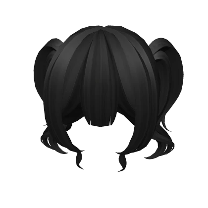 Rabbit Girl Wavy Pigtails - Black Hair