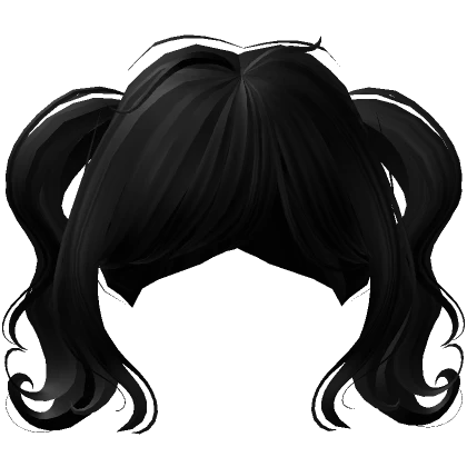 ♡ short flowy magical pigtails black 