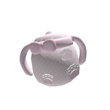 little tiny cutesy baby pink paw sippy cup