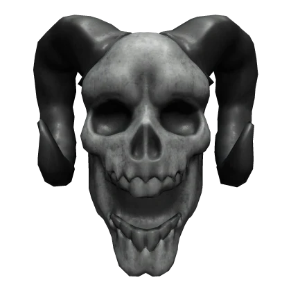 Creepy skull with horns [White/silver]