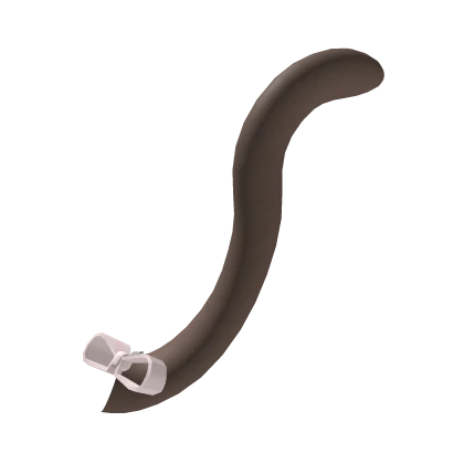 ୨୧ cute little cat tail with bow in brown  - ˕ •マ