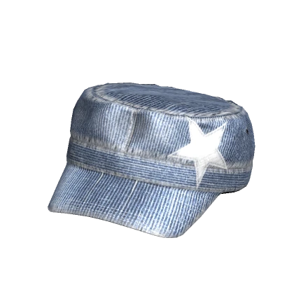 Aesthetic Y2K Star Cadet Cap (White-Jean light)