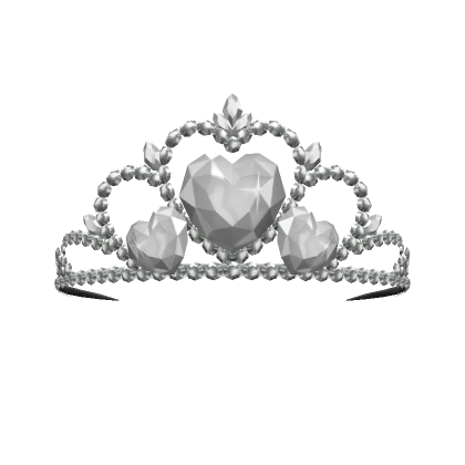 ♡ Y2k Silver Princess Of The Castle Heart Tiara