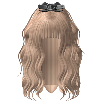 Messy Half Up Wavy Hair w/ Bow (Blonde)