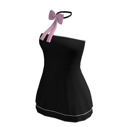 ☆ black dress with a pink ribbon