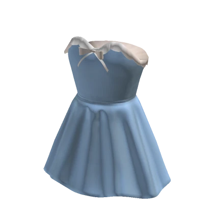 Blue Lacey Dress with Bow