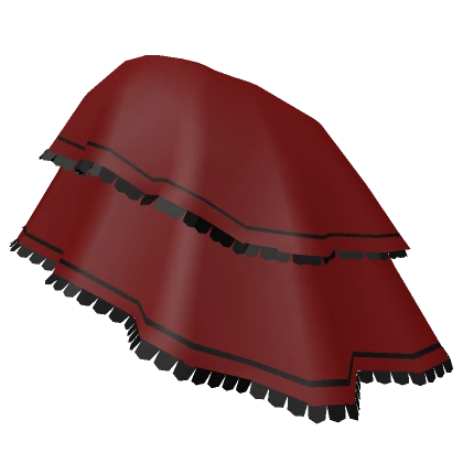 Red Black Train Ruffle Skirt 