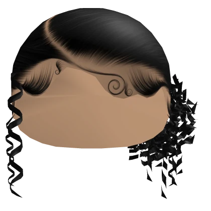 Curly Side Ponytail In Black