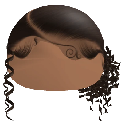 Curly Side Ponytail In Brown