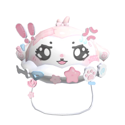 Kawaii Pink Angry Sheep Fluff Hat