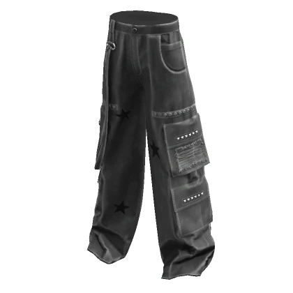 grey stars y2k cargo pants