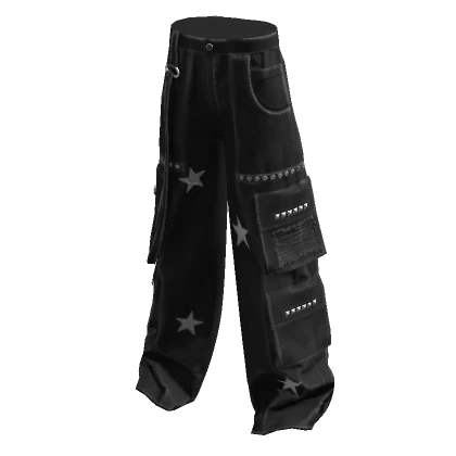 grey stars y2k cargo pants