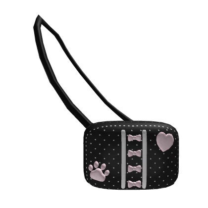 ♡ polka dot crossbody bag w bows black+pink (3.0)