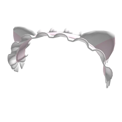 ♡ pink maid headband ruffles w white cat ears