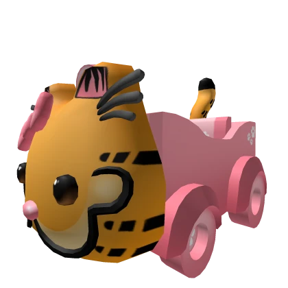 Kawaii Orange and Pink Cat Car